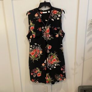 New York & Company Black Floral Mini Dress